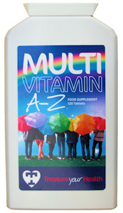 Multivitamin and minerals one a day caplets providing 100% of the recommended daily allowance for all the key vitamins and minerals.